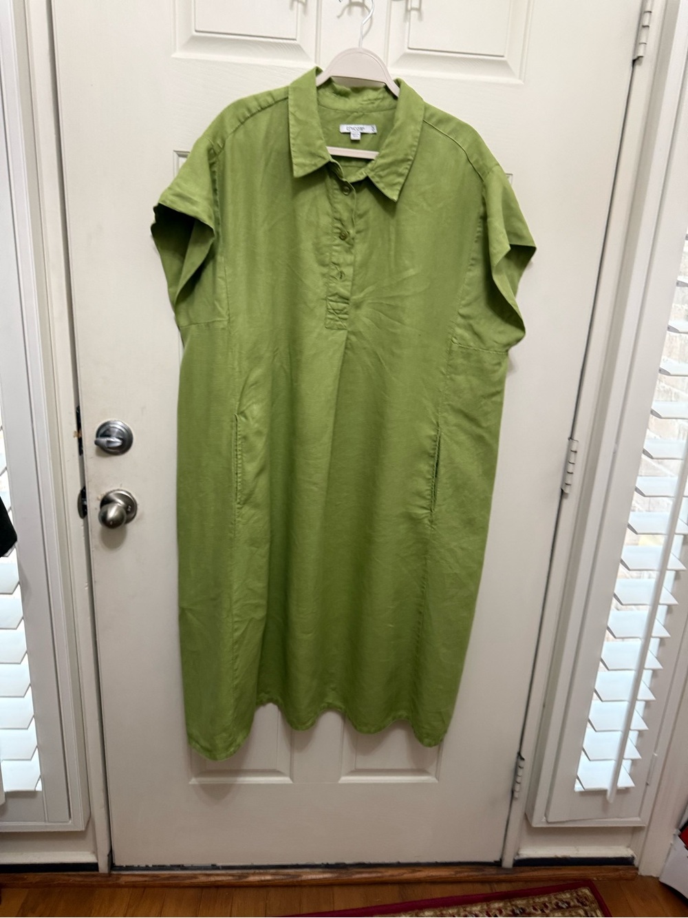 Chico's Olive-Green Collared Midi Dress